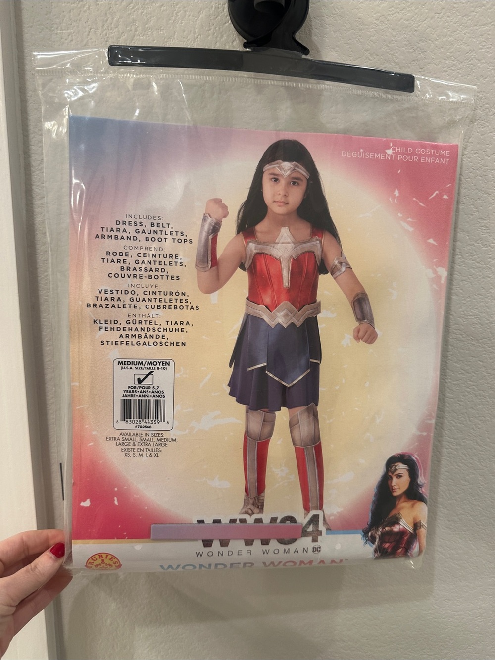 New Girls Rubie's Brand Wonder Woman Kids Halloween Costume Size 8 10
